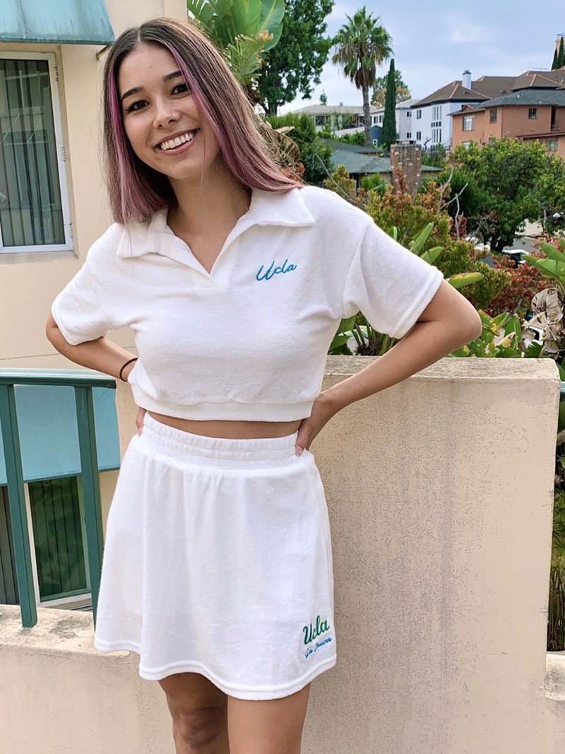 UCLA Terry Cloth Skirt - White
